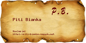 Piti Bianka névjegykártya